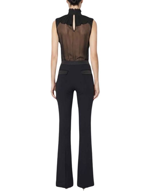 Body in georgette e pizzo con rouches Elisabetta Franchi | CB01067E2110